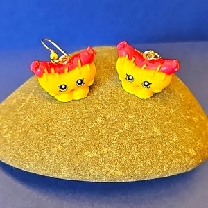 Frank Furter Shopkins Season 1 hot dog  upcycled earrings